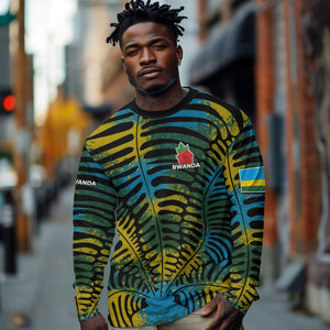 Rwanda Long Sleeve Shirt with Gorilla Family Kwita Izina Leaf Jungle Spirit