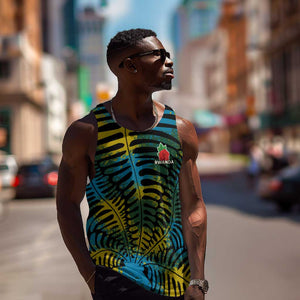 Rwanda Men Tank Top with Gorilla Family Kwita Izina Leaf Jungle Spirit