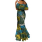 Rwanda Mermaid Dress with Gorilla Family Kwita Izina Leaf Jungle Spirit