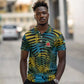 Rwanda Polo Shirt with Gorilla Family Kwita Izina Leaf Jungle Spirit