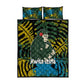 Rwanda Quilt Bed Set with Gorilla Family Kwita Izina Leaf Jungle Spirit