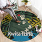 Rwanda Round Carpet with Gorilla Family Kwita Izina Leaf Jungle Spirit