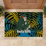 Rwanda Rubber Doormat with Gorilla Family Kwita Izina Leaf Jungle Spirit
