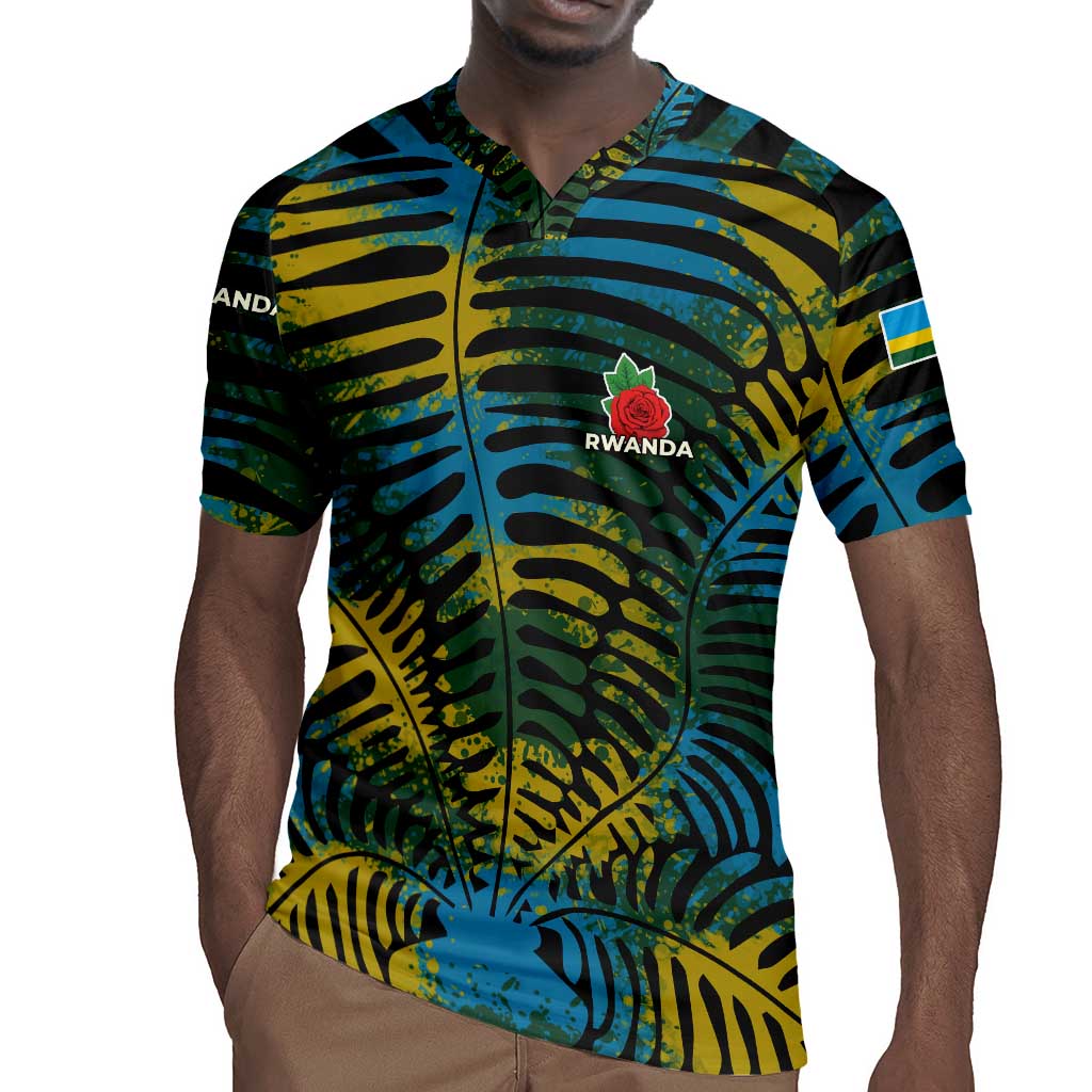 Rwanda Rugby Jersey with Gorilla Family Kwita Izina Leaf Jungle Spirit