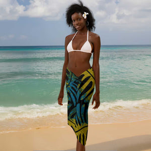 Rwanda Sarong with Gorilla Family Kwita Izina Leaf Jungle Spirit