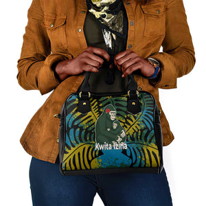 Rwanda Shoulder Handbag with Gorilla Family Kwita Izina Leaf Jungle Spirit
