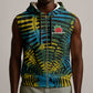 Rwanda Sleeveless Zip Hoodie with Gorilla Family Kwita Izina Leaf Jungle Spirit - African Pride