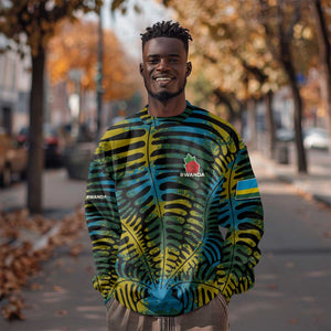 Rwanda Sweatshirt with Gorilla Family Kwita Izina Leaf Jungle Spirit