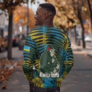 Rwanda Sweatshirt with Gorilla Family Kwita Izina Leaf Jungle Spirit