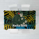 Rwanda Tablecloth with Gorilla Family Kwita Izina Leaf Jungle Spirit