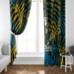 Rwanda Window Curtain with Gorilla Family Kwita Izina Leaf Jungle Spirit