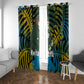 Rwanda Window Curtain with Gorilla Family Kwita Izina Leaf Jungle Spirit