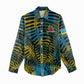 Rwanda Women Casual Shirt with Gorilla Family Kwita Izina Leaf Jungle Spirit