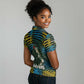 Rwanda Women Polo Shirt with Gorilla Family Kwita Izina Leaf Jungle Spirit