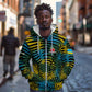 Rwanda Zip Hoodie with Gorilla Family Kwita Izina Leaf Jungle Spirit