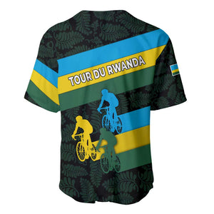Rwanda Baseball Jersey with Tour du Rwanda Cycling Race Flag Stripe Spirit
