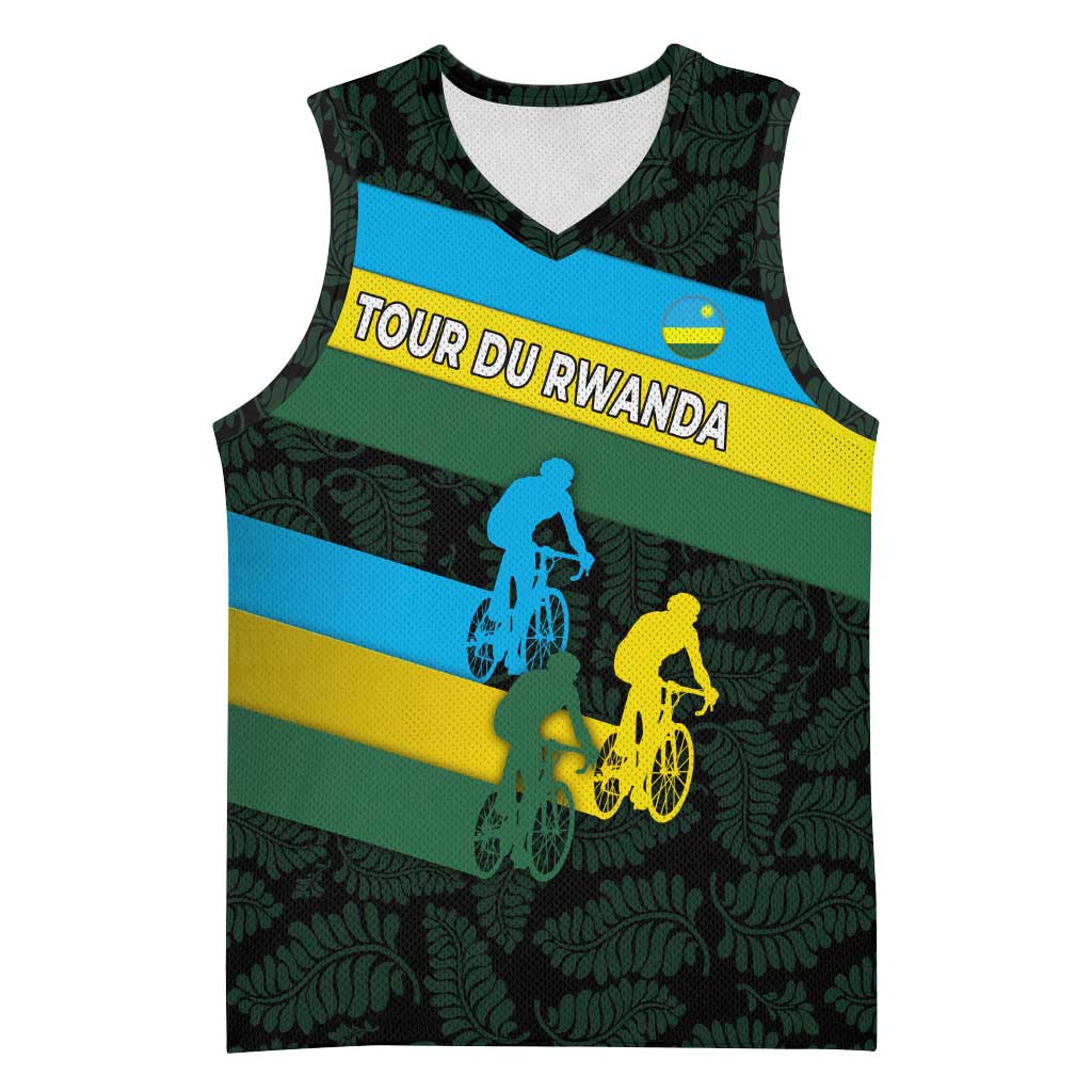 Rwanda Basketball Jersey with Tour du Rwanda Cycling Race Flag Stripe Spirit - African Pride