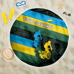 Rwanda Beach Blanket with Tour du Rwanda Cycling Race Flag Stripe Spirit