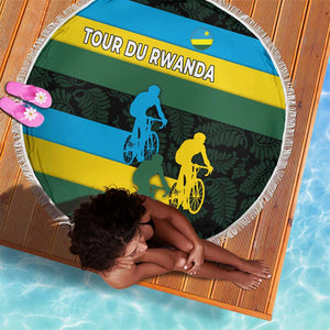 Rwanda Beach Blanket with Tour du Rwanda Cycling Race Flag Stripe Spirit