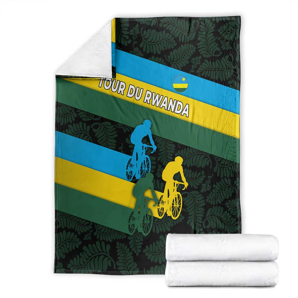 Rwanda Blanket with Tour du Rwanda Cycling Race Flag Stripe Spirit