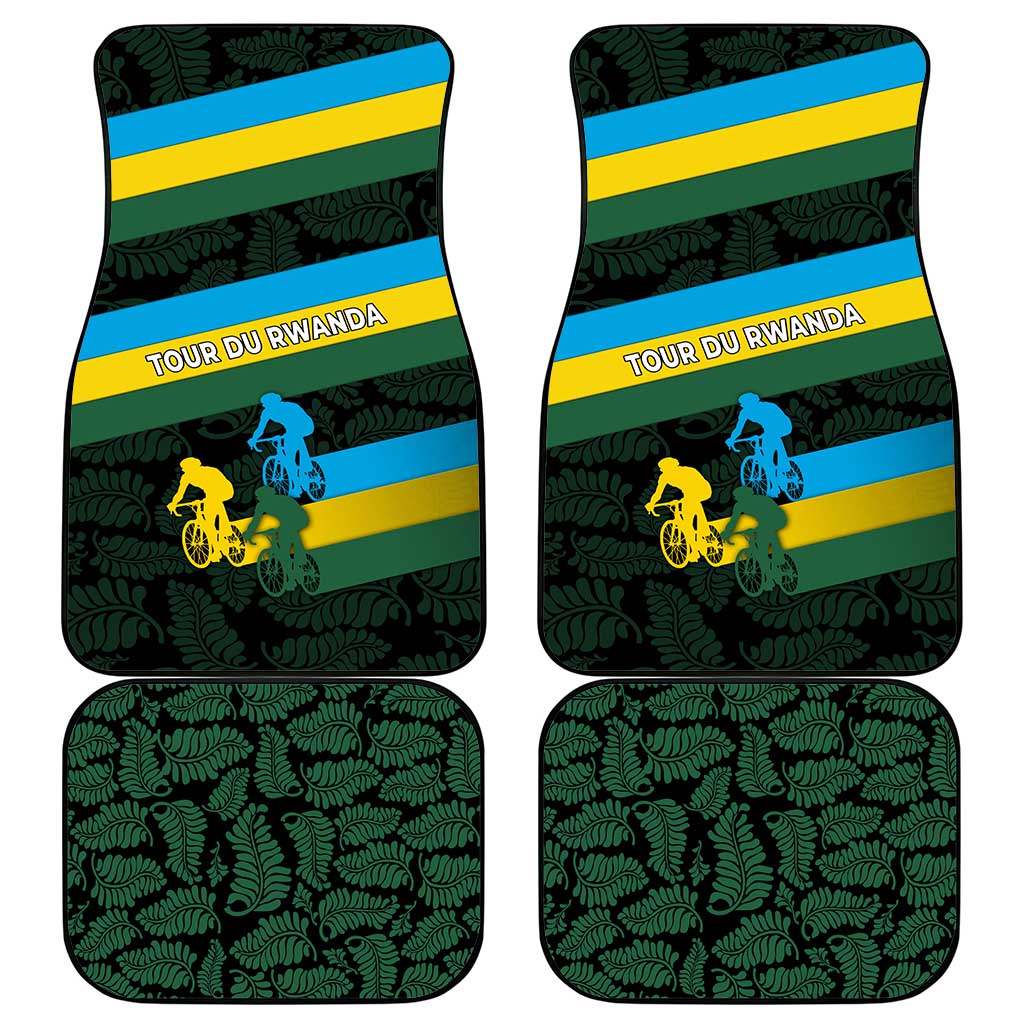 Rwanda Car Mats with Tour du Rwanda Cycling Race Flag Stripe Spirit
