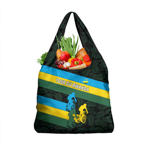 Rwanda Grocery Bag with Tour du Rwanda Cycling Race Flag Stripe Spirit