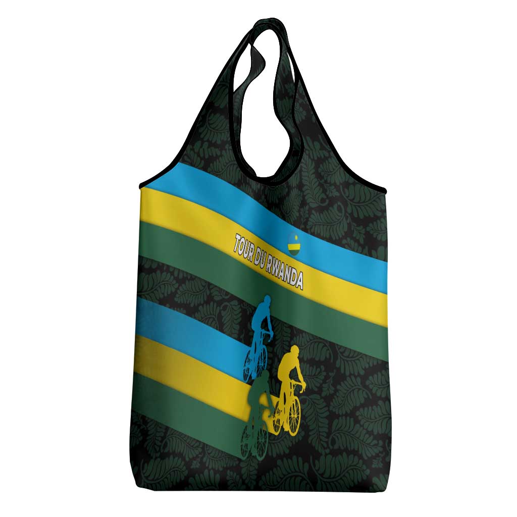 Rwanda Grocery Bag with Tour du Rwanda Cycling Race Flag Stripe Spirit