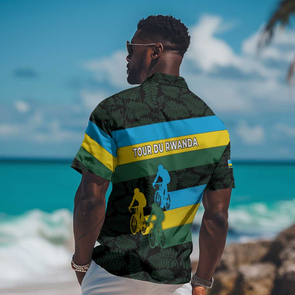 Rwanda Hawaiian Shirt with Tour du Rwanda Cycling Race Flag Stripe Spirit