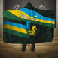Rwanda Hooded Blanket with Tour du Rwanda Cycling Race Flag Stripe Spirit