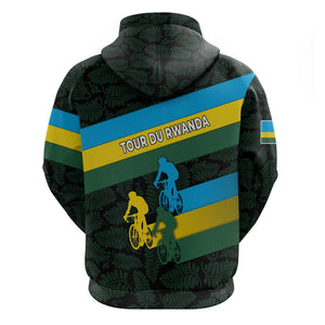 Rwanda Hoodie with Tour du Rwanda Cycling Race Flag Stripe Spirit