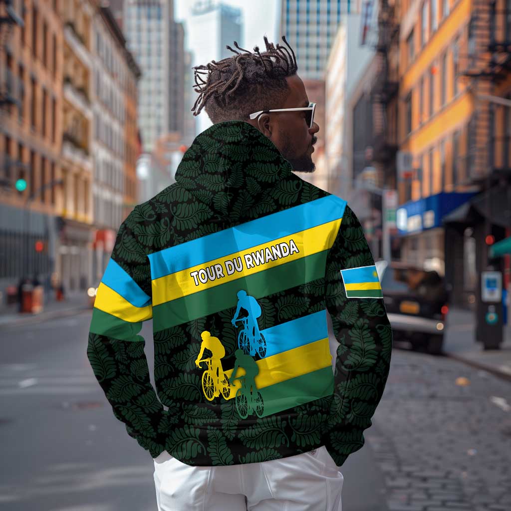 Rwanda Hoodie with Tour du Rwanda Cycling Race Flag Stripe Spirit