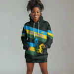 Rwanda Hoodie Dress with Tour du Rwanda Cycling Race Flag Stripe Spirit