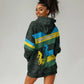 Rwanda Hoodie Dress with Tour du Rwanda Cycling Race Flag Stripe Spirit
