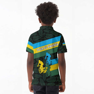 Rwanda Kid Polo Shirt with Tour du Rwanda Cycling Race Flag Stripe Spirit