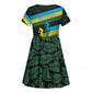 Rwanda Kid Short Sleeve Dress with Tour du Rwanda Cycling Race Flag Stripe Spirit