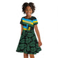Rwanda Kid Short Sleeve Dress with Tour du Rwanda Cycling Race Flag Stripe Spirit