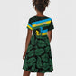 Rwanda Kid Short Sleeve Dress with Tour du Rwanda Cycling Race Flag Stripe Spirit