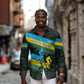 Rwanda Long Sleeve Button Shirt with Tour du Rwanda Cycling Race Flag Stripe Spirit