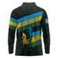Rwanda Long Sleeve Polo Shirt with Tour du Rwanda Cycling Race Flag Stripe Spirit