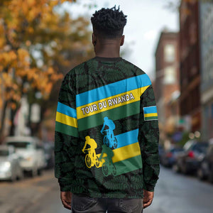 Rwanda Long Sleeve Shirt with Tour du Rwanda Cycling Race Flag Stripe Spirit