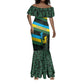 Rwanda Mermaid Dress with Tour du Rwanda Cycling Race Flag Stripe Spirit