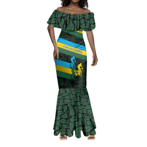 Rwanda Mermaid Dress with Tour du Rwanda Cycling Race Flag Stripe Spirit