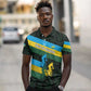Rwanda Polo Shirt with Tour du Rwanda Cycling Race Flag Stripe Spirit