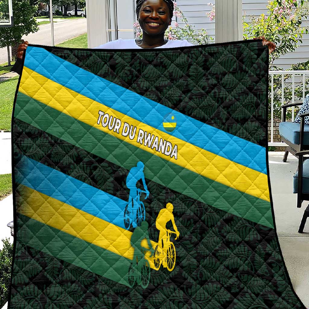 Rwanda Quilt with Tour du Rwanda Cycling Race Flag Stripe Spirit
