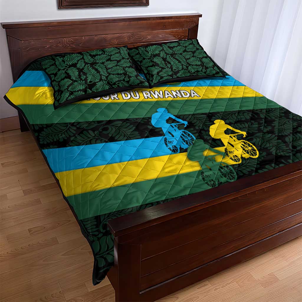 Rwanda Quilt Bed Set with Tour du Rwanda Cycling Race Flag Stripe Spirit