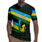 Rwanda Rugby Jersey with Tour du Rwanda Cycling Race Flag Stripe Spirit