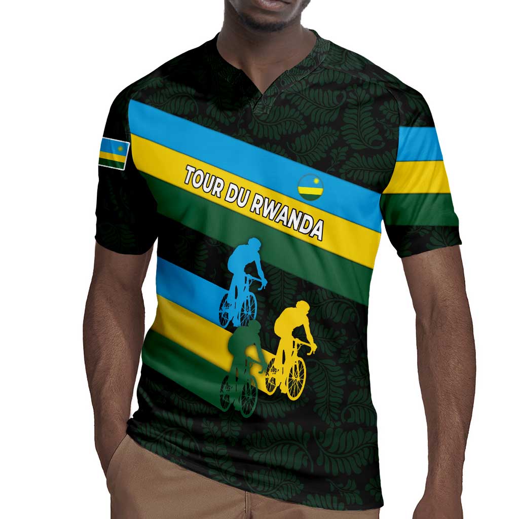 Rwanda Rugby Jersey with Tour du Rwanda Cycling Race Flag Stripe Spirit