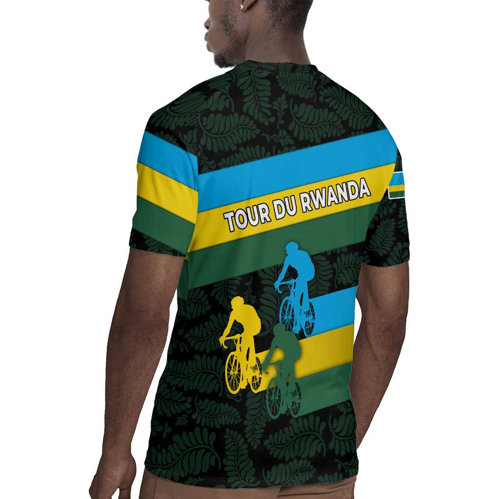 Rwanda Rugby Jersey with Tour du Rwanda Cycling Race Flag Stripe Spirit