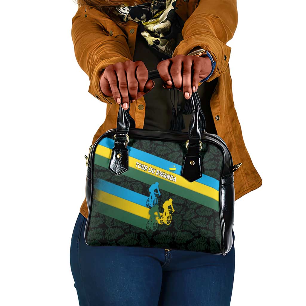 Rwanda Shoulder Handbag with Tour du Rwanda Cycling Race Flag Stripe Spirit