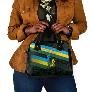 Rwanda Shoulder Handbag with Tour du Rwanda Cycling Race Flag Stripe Spirit